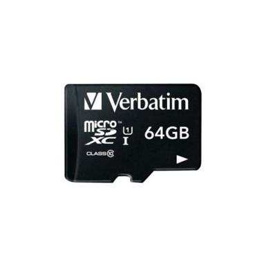 VERBATIM Memóriakártya, microSDXC, 256GB CL10/U1, 90/10 MB/s, adapter, VERBATIM "Premium" 44087