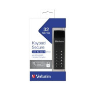 VERBATIM Pendrive, 32GB ,USB-C (USB 3.2), titkosítás, 160/130Mb/s, VERBATIM "Keypad Secure" 49430