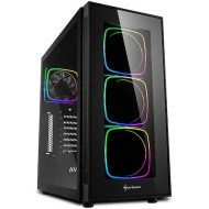 Sharkoon Számítógépház - TG6 RGB (fekete; ATX,mATX; alsó táp; 4x120mm v.; 2xUSB3.0, 2xUSB2.0, I/O) 4044951028221