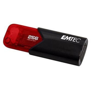 EMTEC Pendrive, 256GB, USB 3.2, EMTEC "B110 Click Easy", fekete-piros ECMMD256GB113