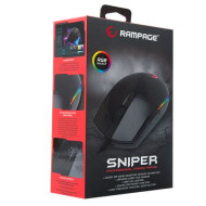 Rampage Egér Gamer - SMX-R18 SNIPER (10000DPI, PMW3325; 6 gomb, makro, RGB LED, fekete) PERRAMSMXR18SNIPER 33844