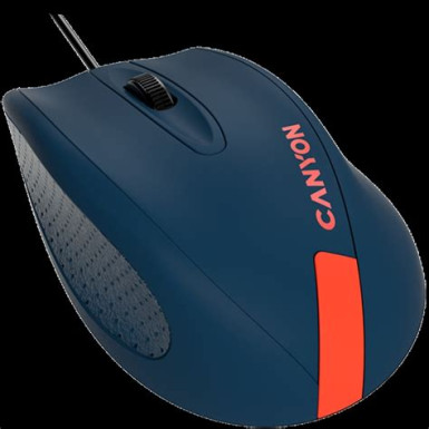 CANYON Wired Optical Mouse with 3 keys, DPI 1000 With 1.5M USB cable,Blue-Red,size 68*110*38mm,weight:0.072kg CNE-CMS11BR