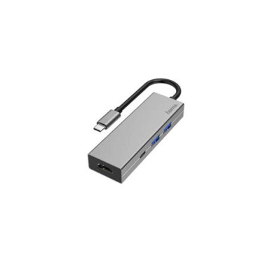 Hama 200107 ezüst USB 3.1 Type-C HUB (2x USB A, 1x USB TYPE-C, HDMI) 200107