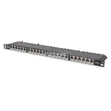DIGITUS CAT6 HD 24port 19" 0,5U kompakt fekete árnyékolt Patch Panel DN-91624S-SL-SH DIGITUS CAT6 HD 24port 19" 0,5U kompakt fekete árnyékolt Patch Panel DN-91624S-SL-SH