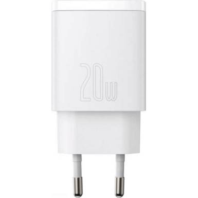 Baseus Compact gyorstöltő adapter 20W Type-C + USB, fehér CCXJ-B02 Baseus 57925 Baseus Compact gyorstöltő adapter 20W Type-C + USB, fehér CCXJ-B02 Baseus 57925