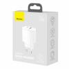 Baseus Compact gyorstöltő adapter 20W Type-C + USB, fehér CCXJ-B02 Baseus 57925