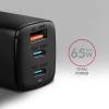 Axagon ACU-DPQ65 GaN USB-A + 2xUSB-C PD3.0/QC4+/PPS/Apple 65W hálózati töltő ACU-DPQ65