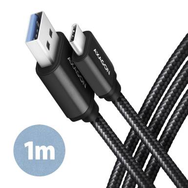 Axagon BUCM3-AM10AB USB-C 3.2 Gen 1 - USB-A 1 m fekete kábel BUCM3-AM10AB Axagon BUCM3-AM10AB USB-C 3.2 Gen 1 - USB-A 1 m fekete kábel BUCM3-AM10AB