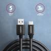 Axagon BUCM3-AM20AB USB-C 3.2 Gen 1 - USB-A 2 m fekete kábel BUCM3-AM20AB