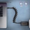 Axagon BUCM-CM10TB Twister USB-C 2.0 - USB-C 0,6 m fekete csavart kábel BUCM-CM10TB