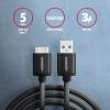Axagon BUMM3-AM10AB micro USB 3.2 Gen 1 B - USB A 1 m fekete kábel BUMM3-AM10AB