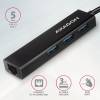 Axagon HMC-GL3A SuperSpeed USB3.2 Gen 1 C HUB + Gigabit LAN HMC-GL3A