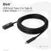 Club3D USB Gen2 Type-C to Type-A Cable 10Gbps M/F 5m/16.4ft CAC-1536