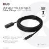 Club3D USB Gen2 Type-C to Type-A Cable 10Gbps M/F 5m/16.4ft CAC-1536