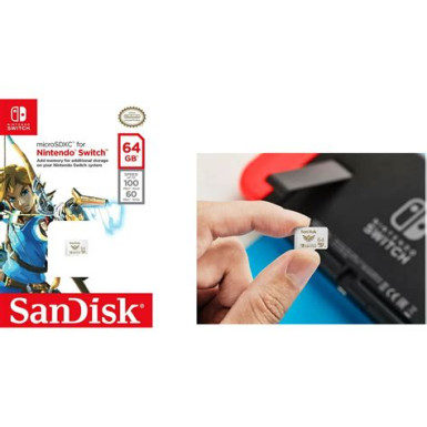 Sandisk 64GB microSDXC UHS-I V30 U3 For Nintendo Switch 183551