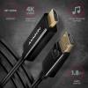 AXAGON RVD-HI14C2 DisplayPort to HDMI active cable 4K@30Hz 1,8m Black RVD-HI14C2