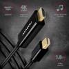 AXAGON RVDM-HI14C2 mini DisplayPort to HDMI active cable 4K@30Hz 1,8m Black RVDM-HI14C2