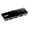 ATEN UH3238 USB-C Travel Dock with Power Pass-Through UH3238