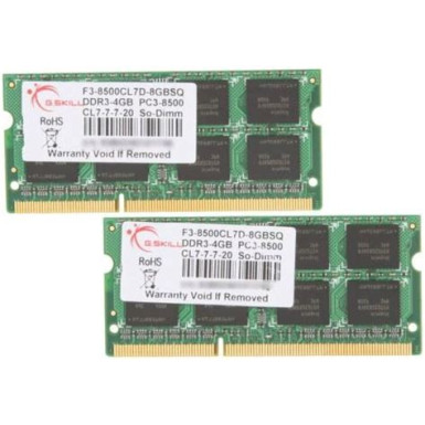 G.SKILL 8GB DDR3 1066MHz Kit(2x4GB) SODIMM F3-8500CL7D-8GBSQ