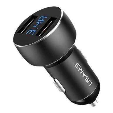 Usams C13 Dual USB Car Charger Black CC87TC01
