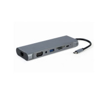 Gembird A-CM-COMBO8-01 USB Type-C 8-in-1 Multi-Port Adapter Space Grey A-CM-COMBO8-01