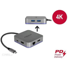 DELOCK USB Type-C docking station 4K HDMI, Hub, LAN, PD 3.0, LED 87742