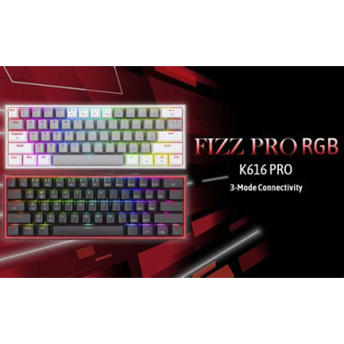 Redragon Fizz Pro black, wired&2.4G&BT mechanical Keyboard, RGB, brown switch K616-RGB_BROWN_HU