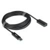 Club 3D CAC-1411 USB 3.2 Gen 2 A -> USB 3.2 Gen 2 A M/F adatkábel hosszabbító 5m fekete CAC-1411
