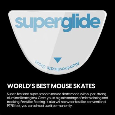 Superglide Glass Skates for Logitech G303 Shroud Edition fehér LG33SGW