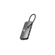 MEDIA-TECH USB-C HUB PRO 8in1 LAN, HDMI, kártyaolvasó, PD MT5044