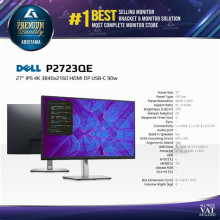 Dell P2723QE 27” LED 4K monitor HDMI, DP, USB Type-C (3840x2160) DP2723QE DP2723QE