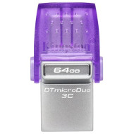 Kingston 64GB DataTraveler microDuo 3C USB 3.2 Gen 1 / USB-C pendrive lila DTDUO3CG3/64GB