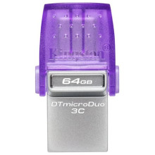 Kingston 64GB DataTraveler microDuo 3C USB 3.2 Gen 1 / USB-C pendrive lila DTDUO3CG3/64GB