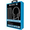 SANDBERG Headset mikrofonnal, USB+RJ9/11 Headset Pro Stereo, Fekete 126-30