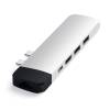 Satechi Aluminium Type-C PRO Hub (HDMI 4K,PassThroughCharging,1x USB3.0,1xSD,Ethernet) - Silver ST-TCPHES