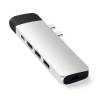 Satechi Aluminium Type-C PRO Hub (HDMI 4K,PassThroughCharging,1x USB3.0,1xSD,Ethernet) - Silver ST-TCPHES