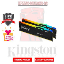 KINGSTON FURY Memória DDR5 32GB 5200MHz CL40 DIMM (Kit of 2) Beast RGB KF552C40BBAK2-32