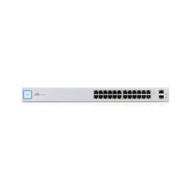 Ubiquiti UniFi Switch 24 is a fully managed Layer 2 switch with (24) Gigabit Ethernet ports and (2) Gigabit SFP ports for fiber connectivity USW-24-EU