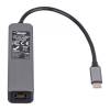AKYGA Hub USB Type C to 3x USB 3.0 AK-AD-66 Network Card 10/100/1000 15cm AK-AD-66
