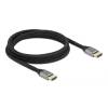 DELOCK kábel HDMI male/male összekötő 8K 60Hz 48 Gbps Certified, 2m, szürke 83996