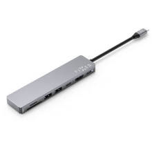 FIXED 7-port aluminum USB-C HUB Card notebooks and tablets Szürke FIXHU-CAD-GR
