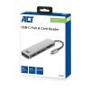 ACT AC7050 USB-C Hub 3 port with CardReader Grey AC7050
