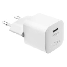 FIXED Mini Travel Charger 20W + USB-C/USB-C Cable, Fehér FIXC20M-CC-WH