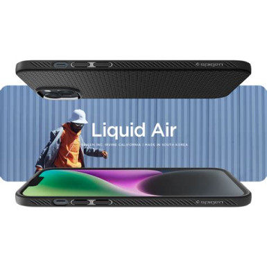 Spigen Liquid Air Apple iPhone 14 Matte Black tok, fekete ACS05037 Spigen 66782