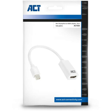 ACT AC7525 Mini DisplayPort male to HDMI-A female adapter 0,15m White AC7525