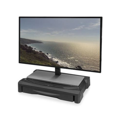 ACT AC8210 Monitor stand extra wide with drawer adjustable height Black AC8210