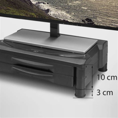 ACT AC8215 Monitor stand extra wide with two drawers adjustable height AC8215