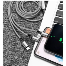Delock 87152 30cm 3 az 1-ben USB-A - Lightning/MicroUSB/USB-C töltő kábel 87152