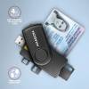 Axagon CRE-SMP2A USB Smart card & SD/microSD/SIM card PocketReader összecsukható okos kártyaolvasó CRE-SMP2A
