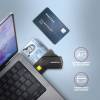 Axagon CRE-SMP2A USB Smart card & SD/microSD/SIM card PocketReader összecsukható okos kártyaolvasó CRE-SMP2A